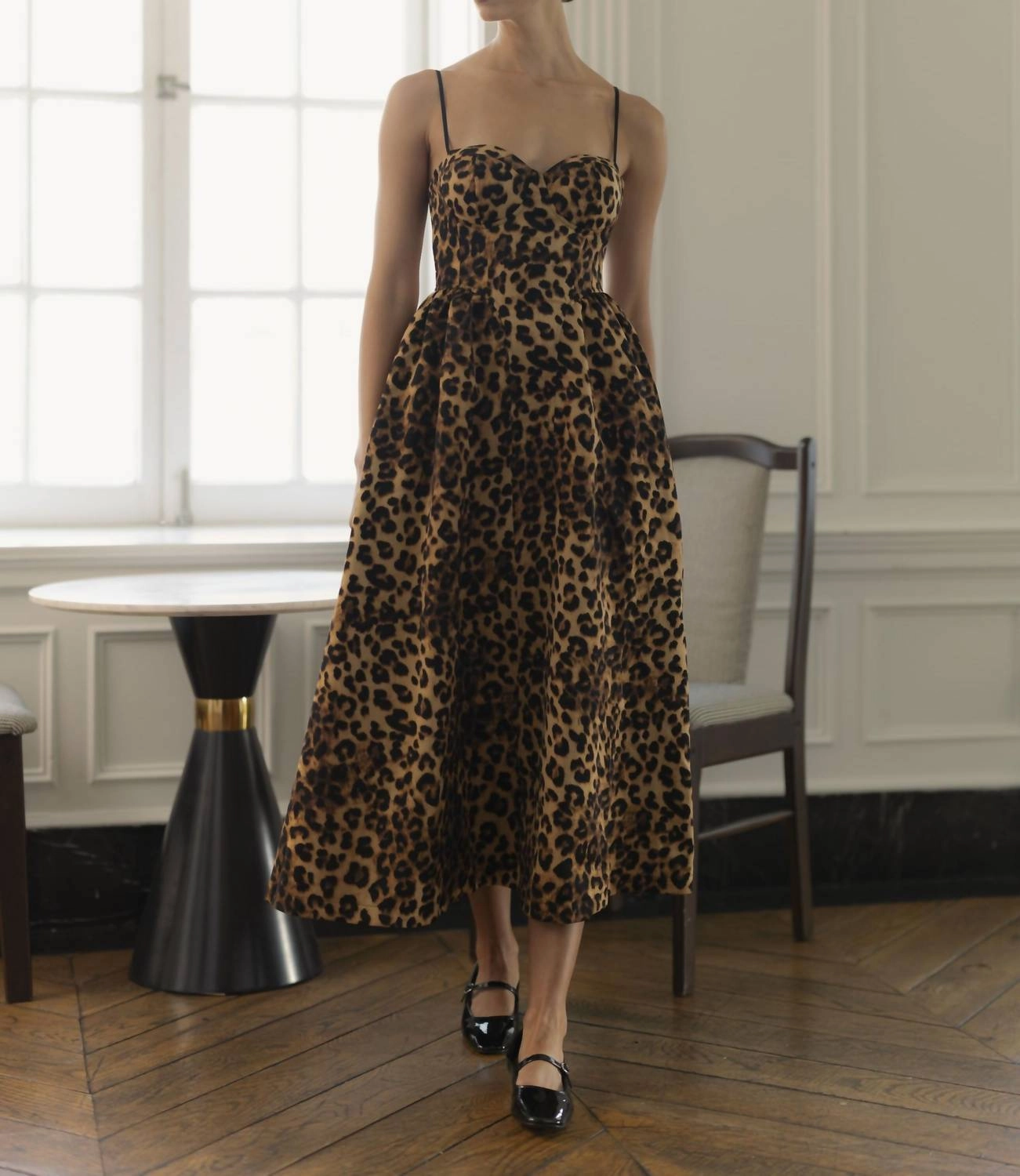 Kara Midi Dress In Leopard