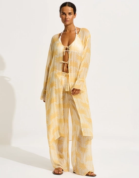 Kasbah Tie Front Cover Up - Ecru Seafolly - Seafolly bikinis sale