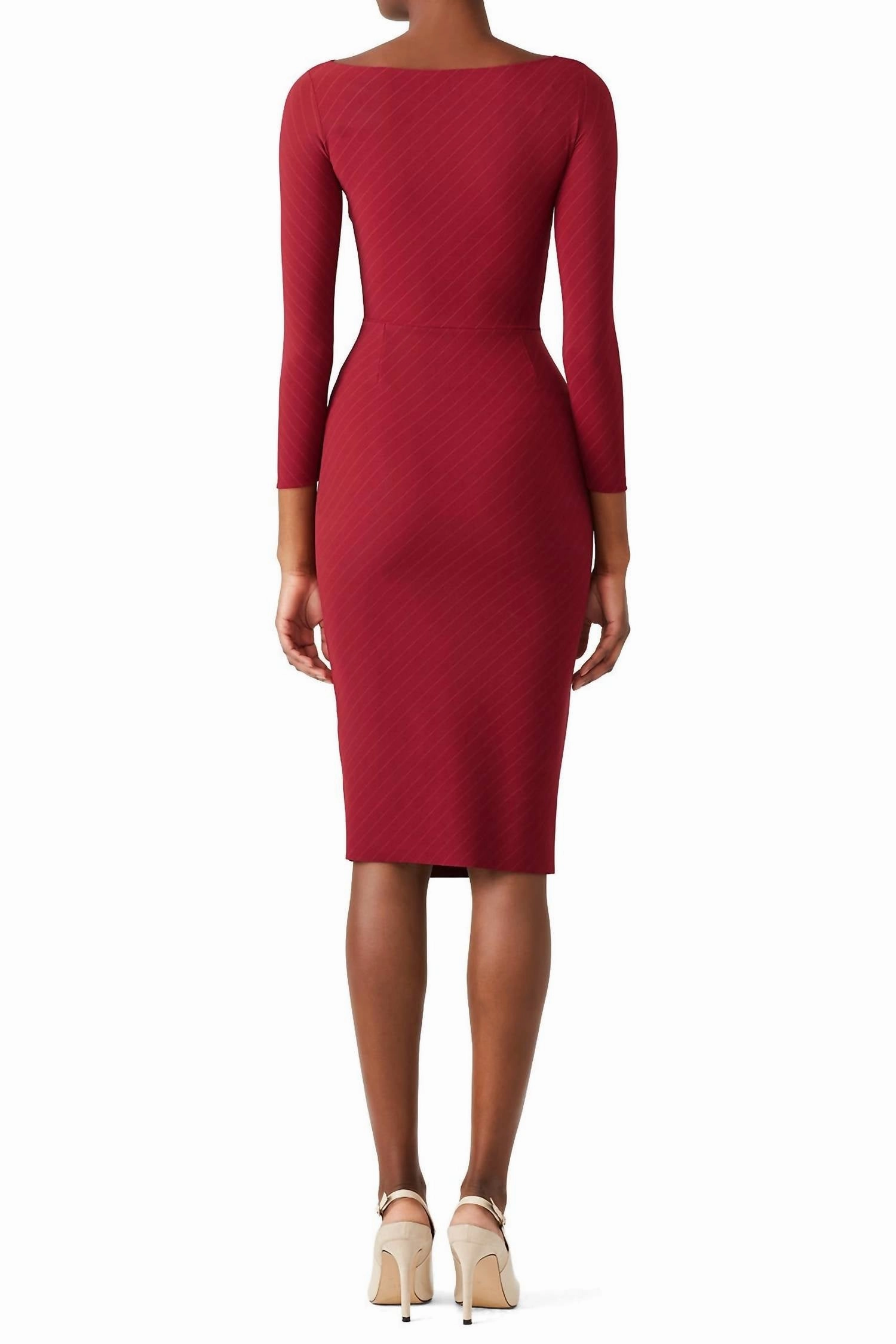 Katine Side Ruffle Dress In Mahogany