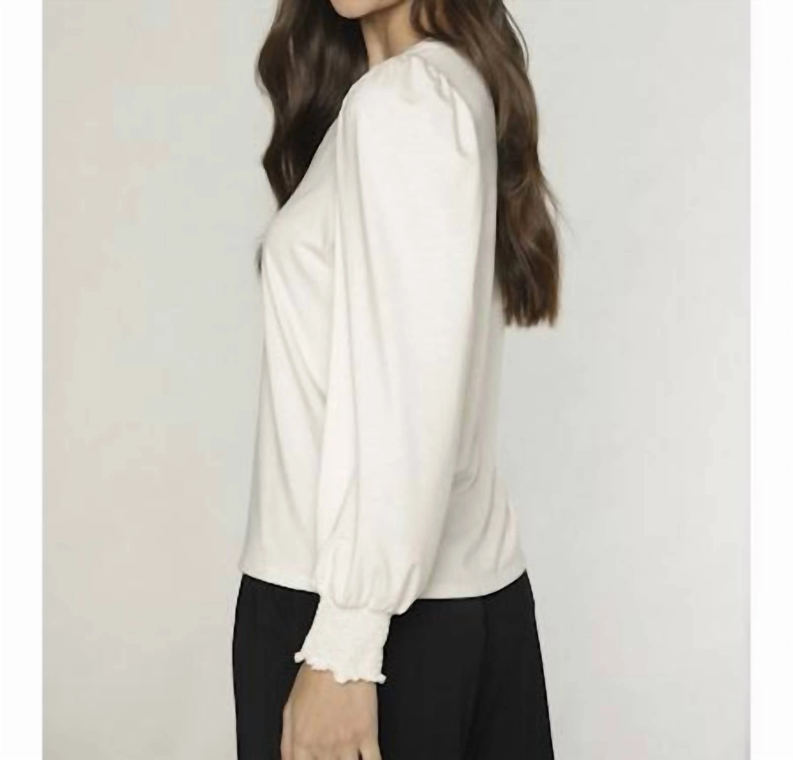 Katy V Neck Top In Ivory