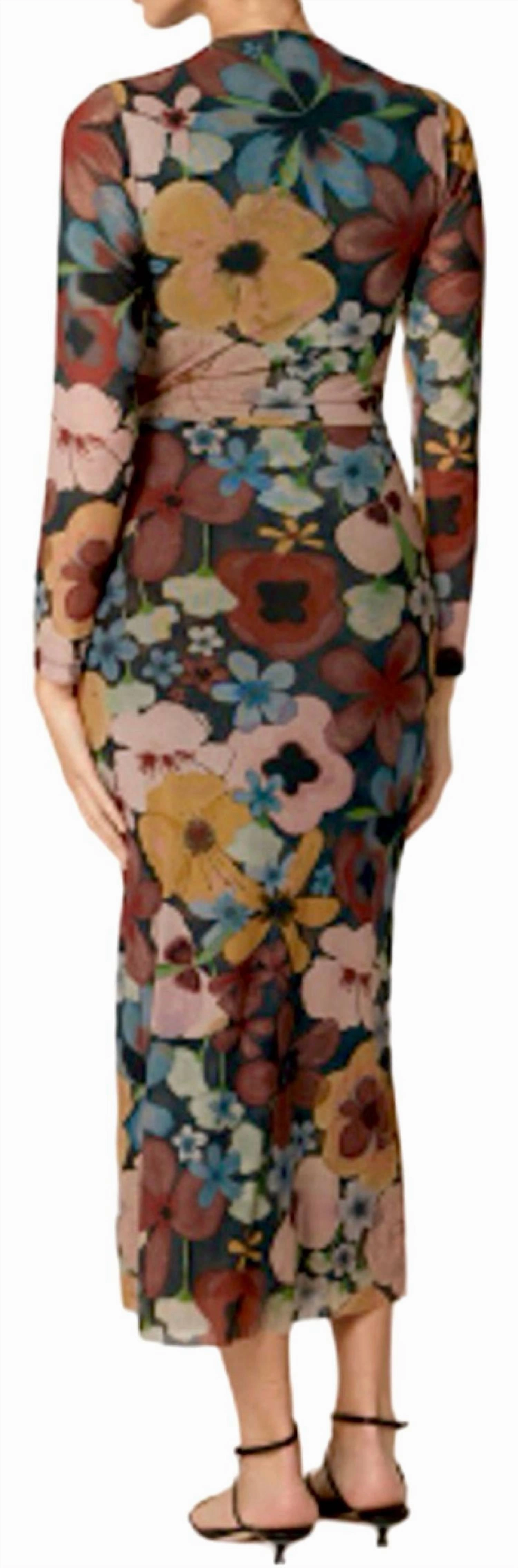 Katya Midi Dress In Foraged Violets