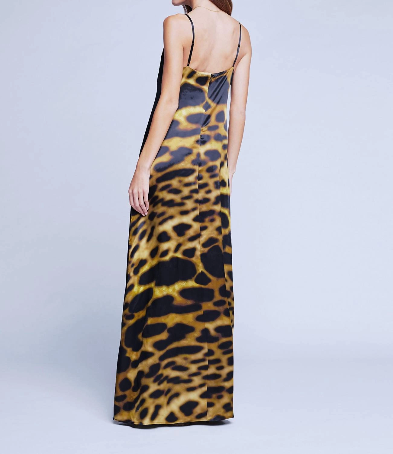Kayla Maxi Dress In Black Multi Leopard Face