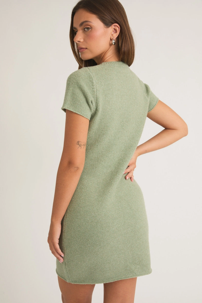 Keep It Real Short Sleeve Sweater Mini Dress