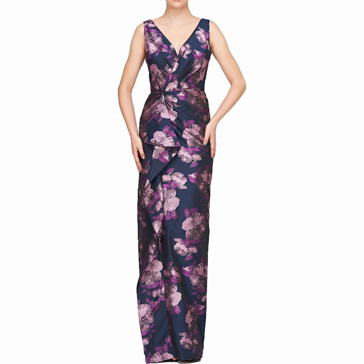 Kennedy Womens Ruffled Polyester Evening Dress