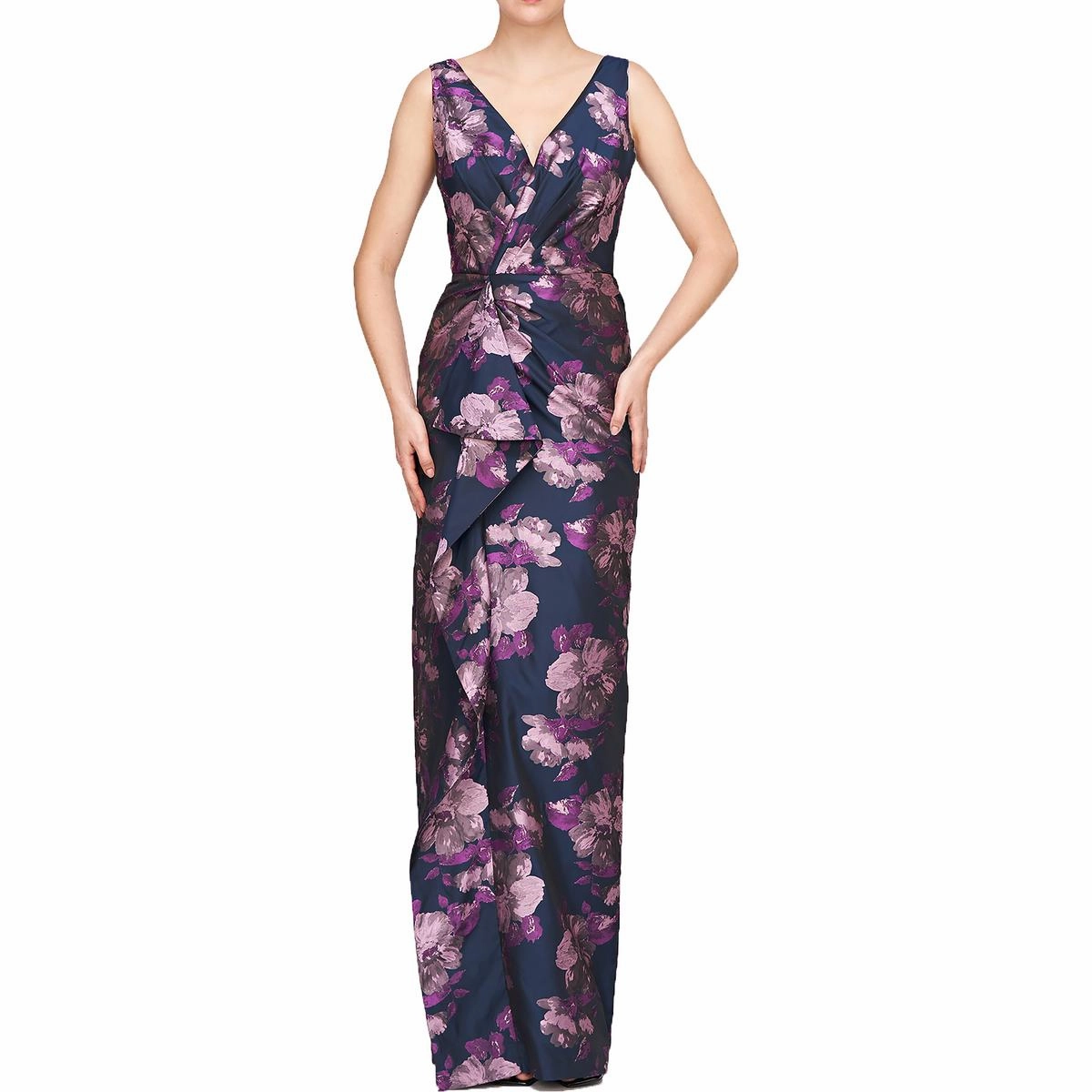 Kennedy Womens Ruffled Polyester Evening Dress