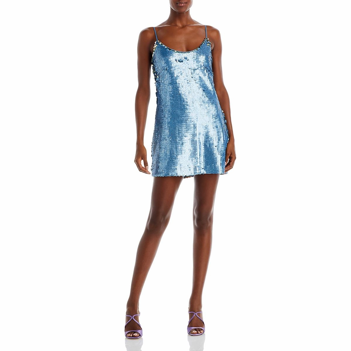 Kiana Womens Pailettes Mini Cocktail And Party Dress