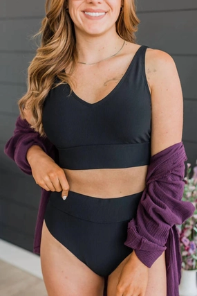 Kissed By The Sun Bikini Swim Top In Black Swim Womens - sling swimsuits