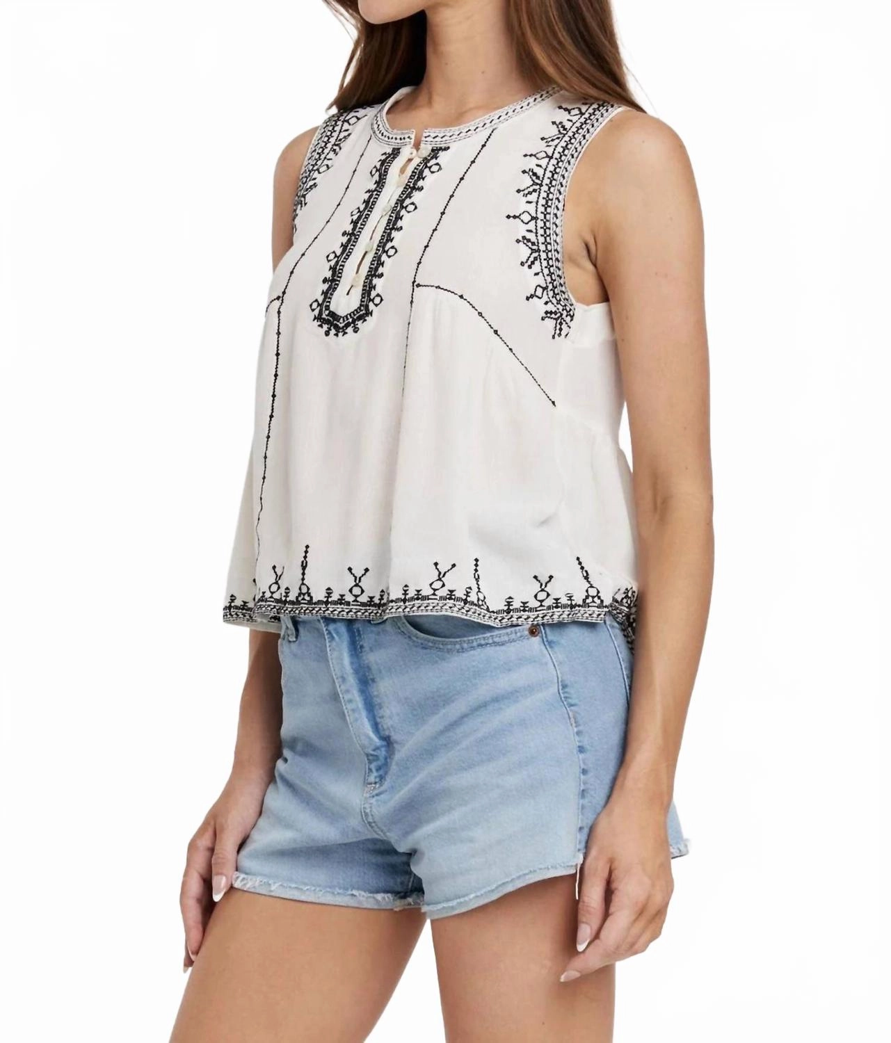 Kit Tank Top In Cream/black