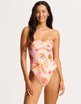 La Mer Twist Bandeau Swimsuit - White Seafolly - Seafolly bikinis sale