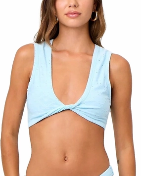 La Porte Danielle Twist-Front Bralette Top Swim Womens - ruffle swimwear best price