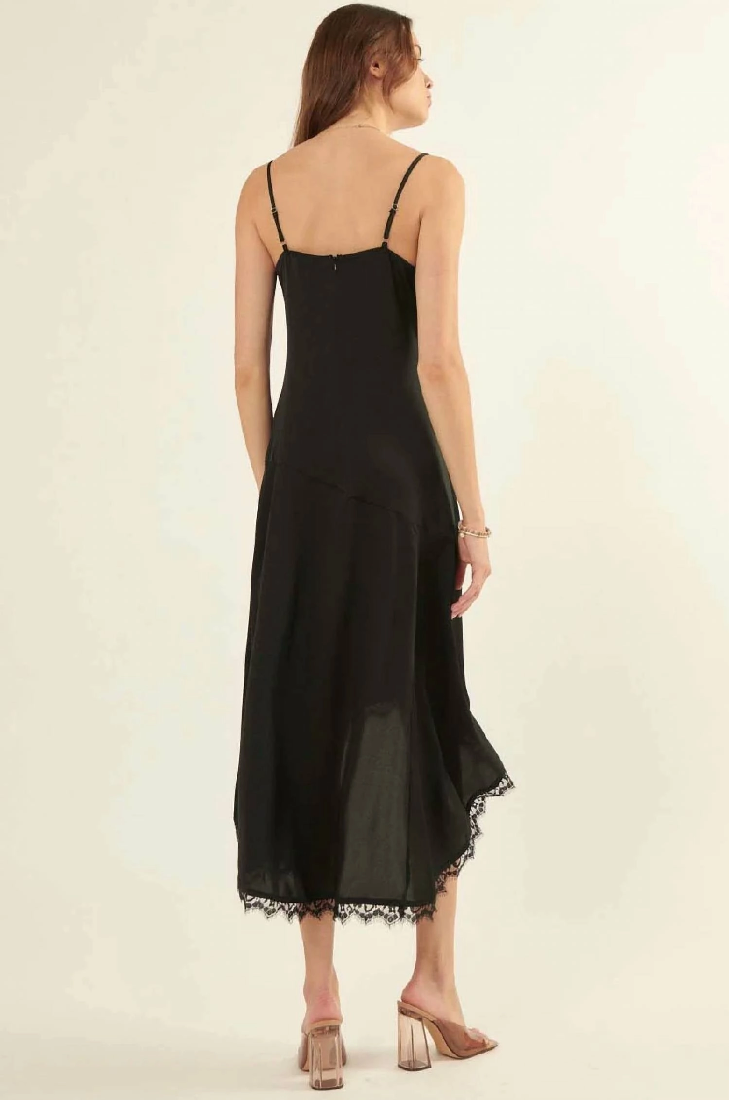Laced Midi Dress In Black
