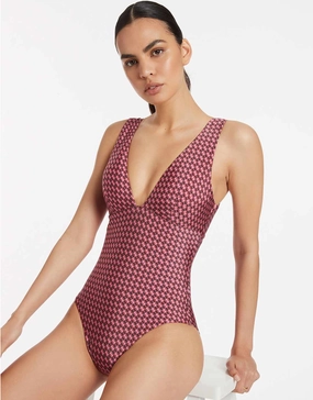 Lalita Plunge Swimsuit - Orchid Jets - Jets swimwear best price