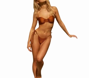 Lana Bottom In Bronze Sheen Swim Womens - plunge bikinis sale