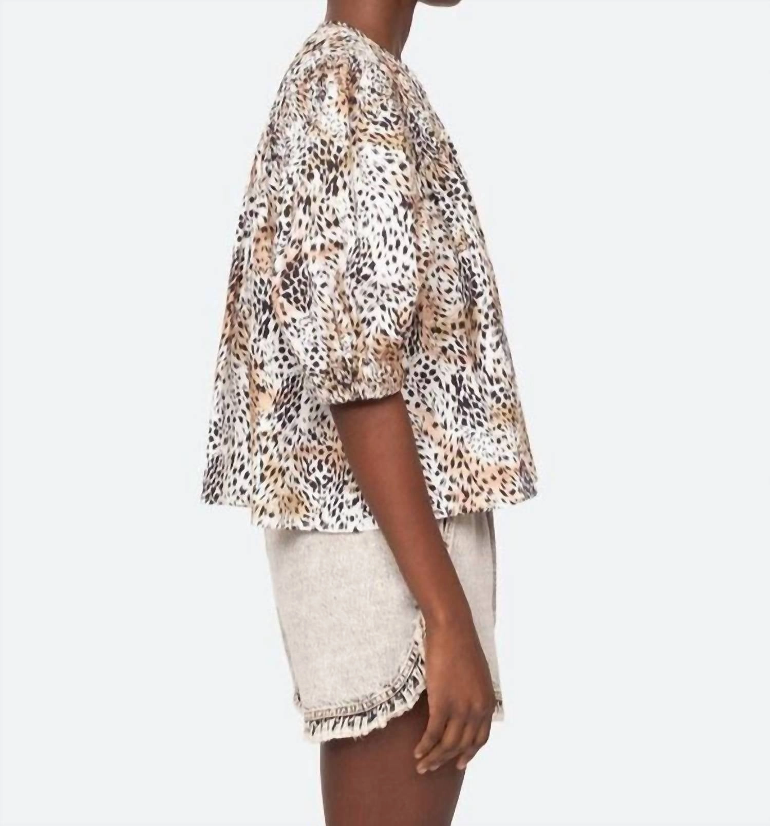 Lana Smocked Puff Sleeve Top In Multi