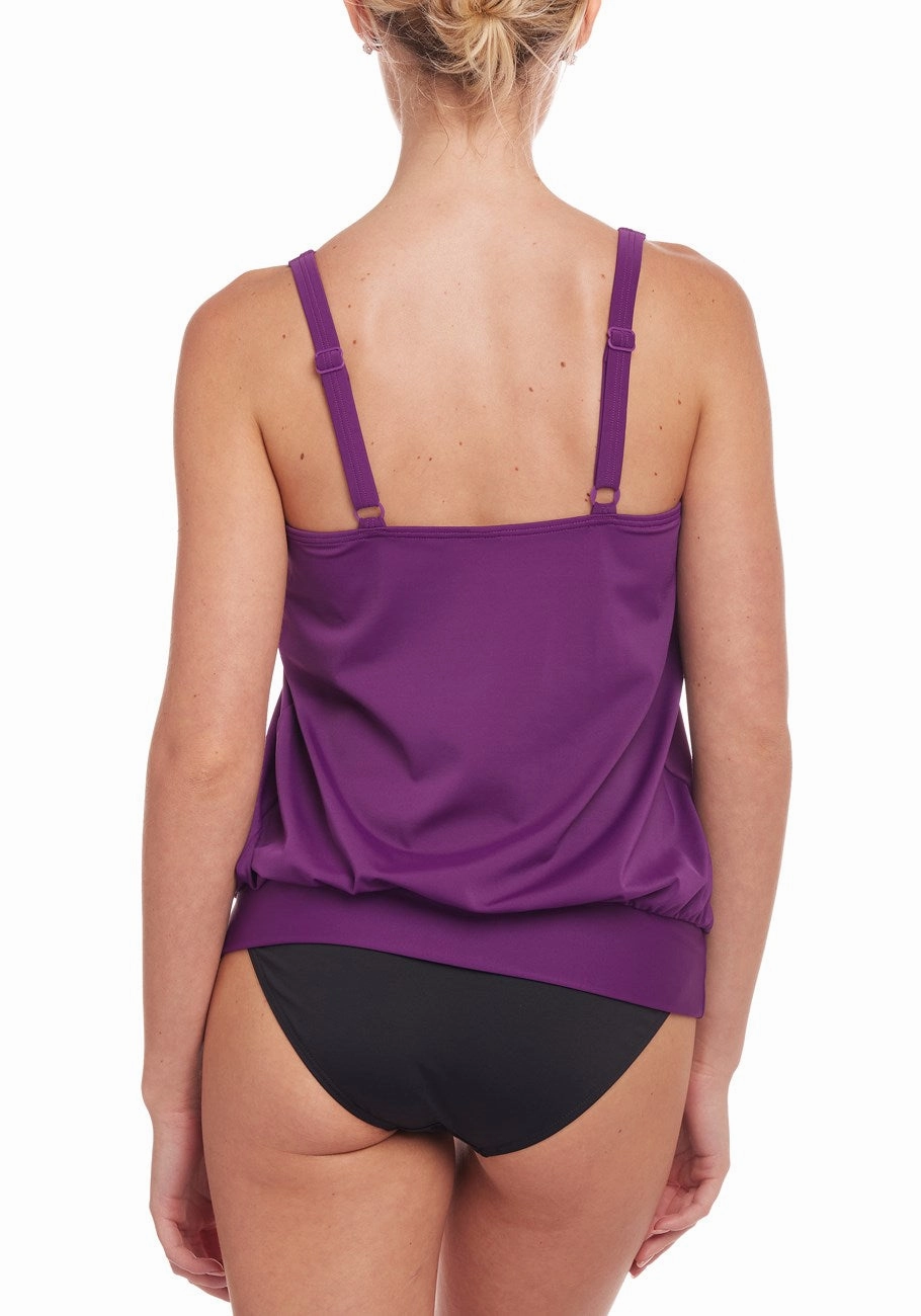 LASCANA Women's Blouson Oversized Tankini Top