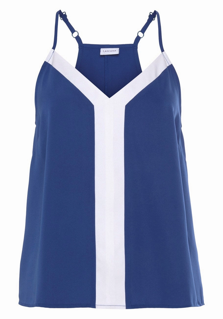 LASCANA Women's Color Block V-Neck Top