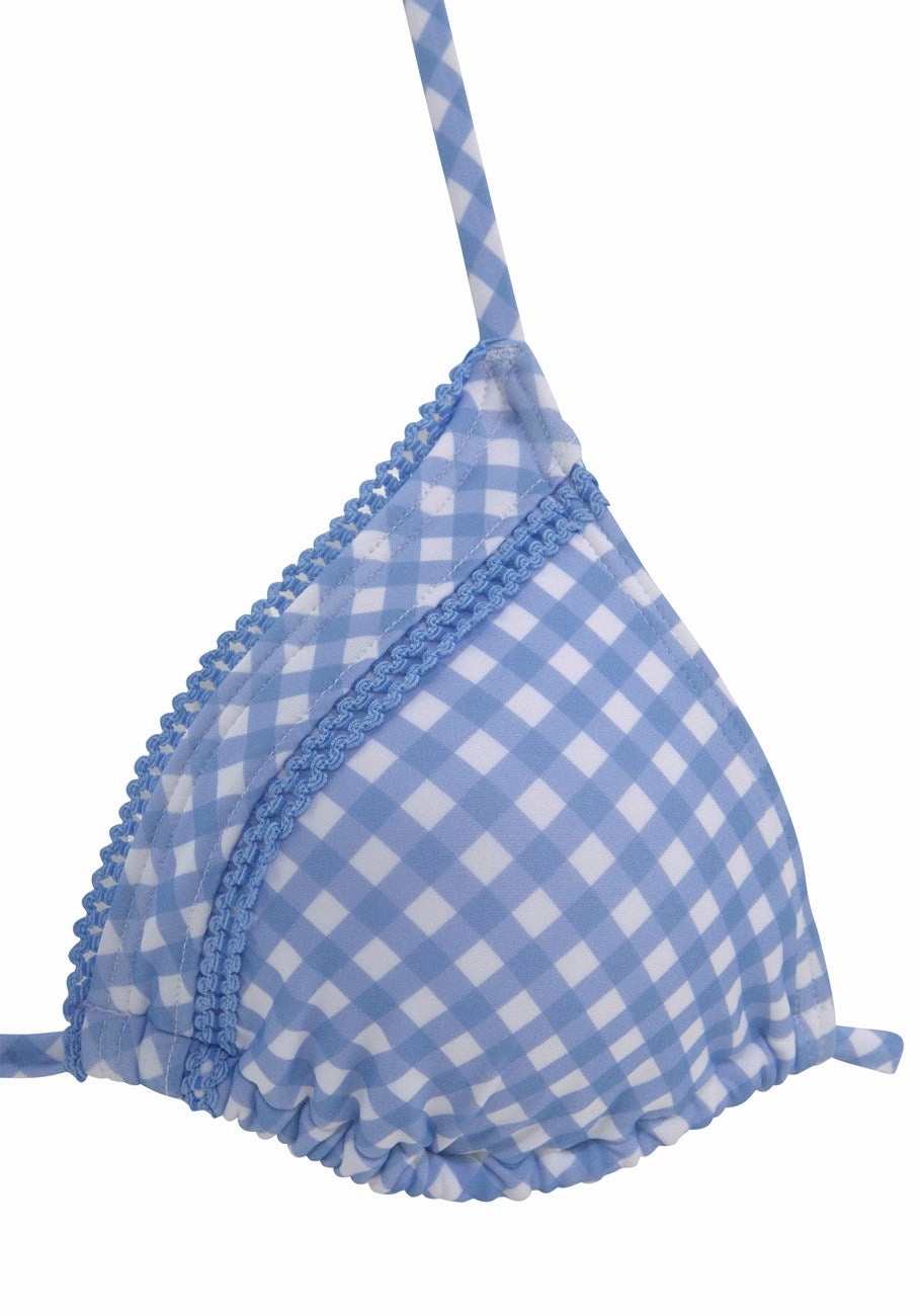 LASCANA Women's Gingham Triangle Bikini Top