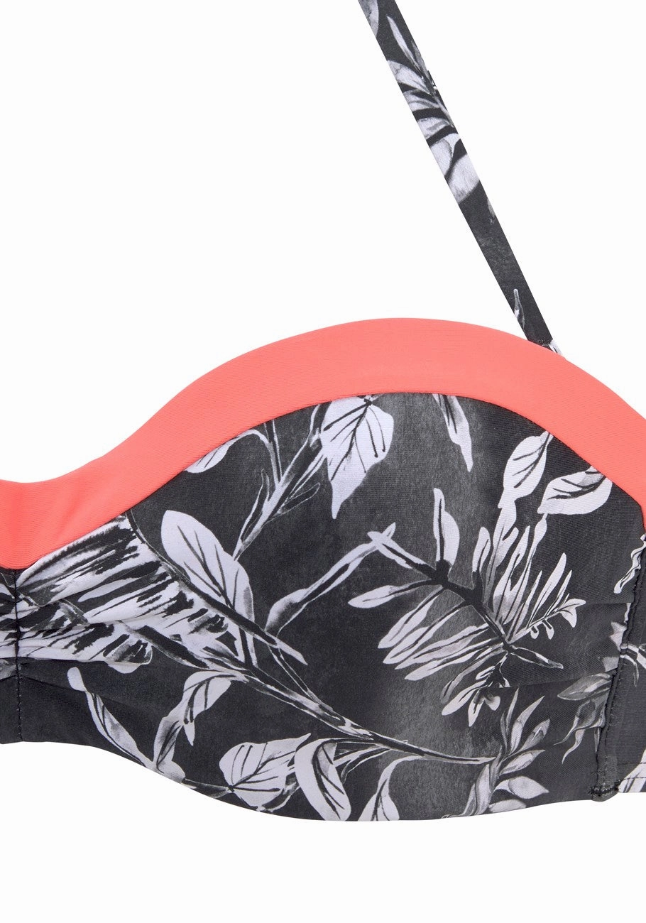 LASCANA Women's Printed Bandeau Bikini Top