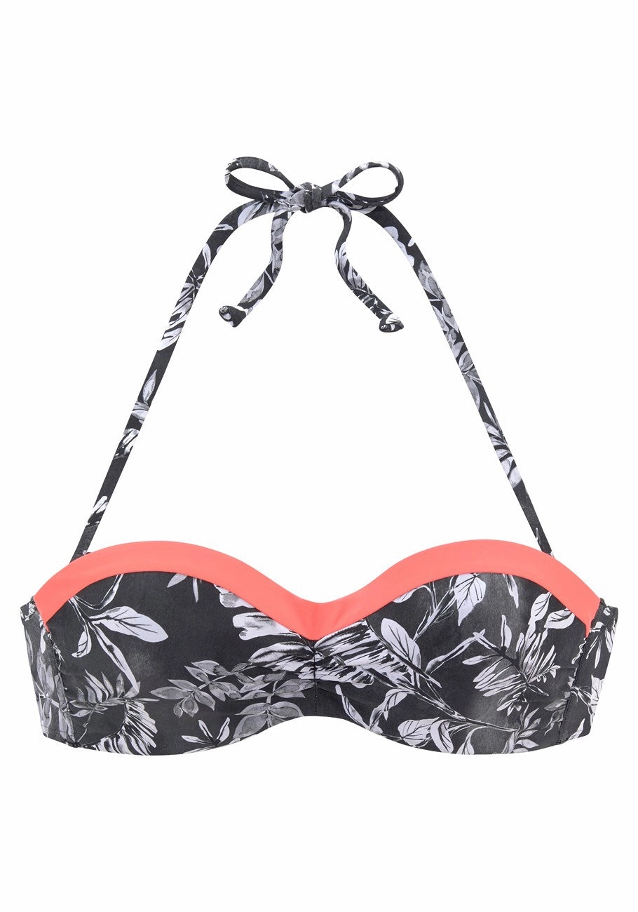 LASCANA Women's Printed Bandeau Bikini Top