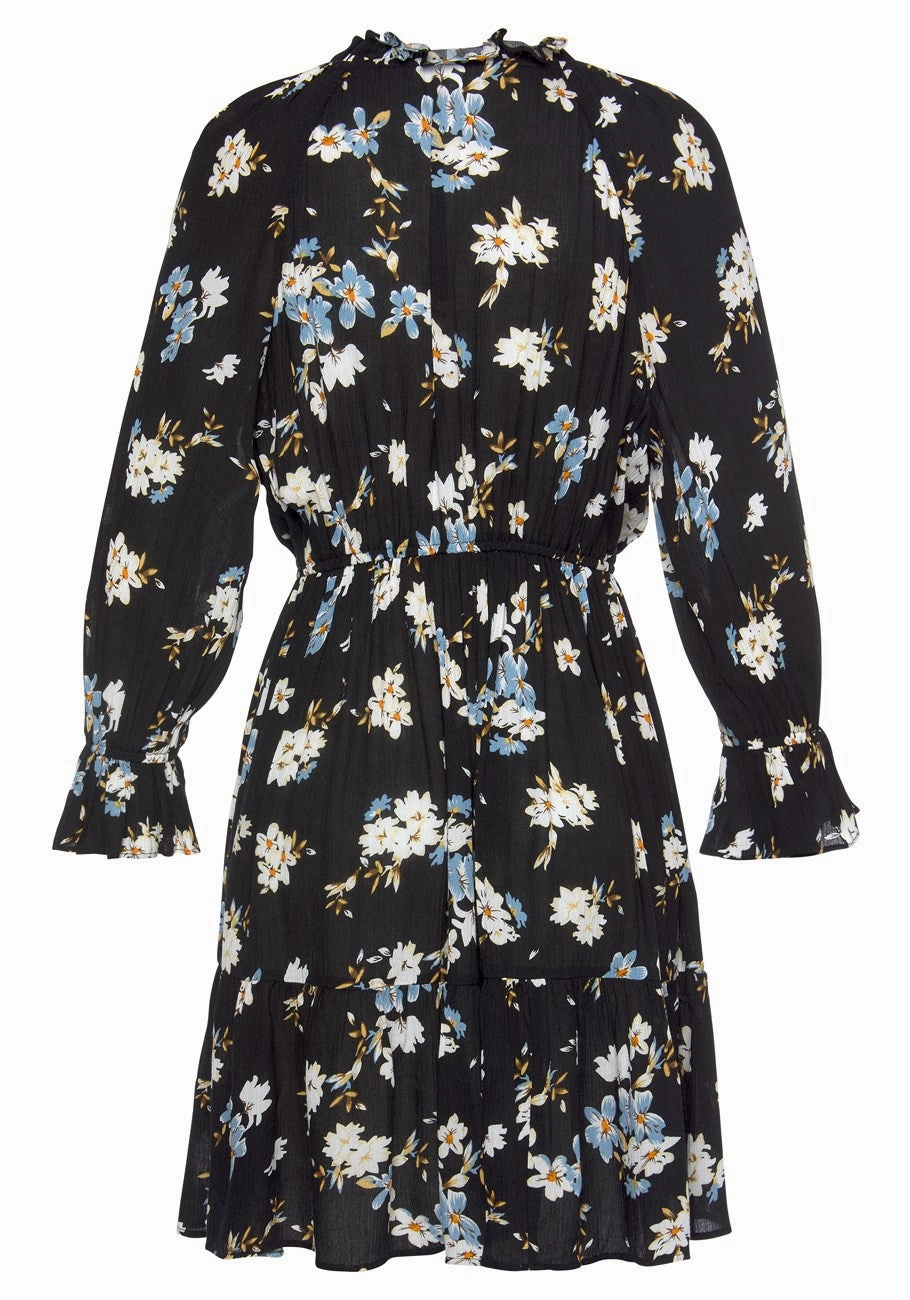 LASCANA Women's Ruffle 3/4 Sleeve Dress