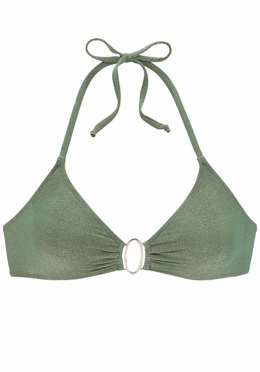 LASCANA Women's Shimmering Triangle Bikini Top