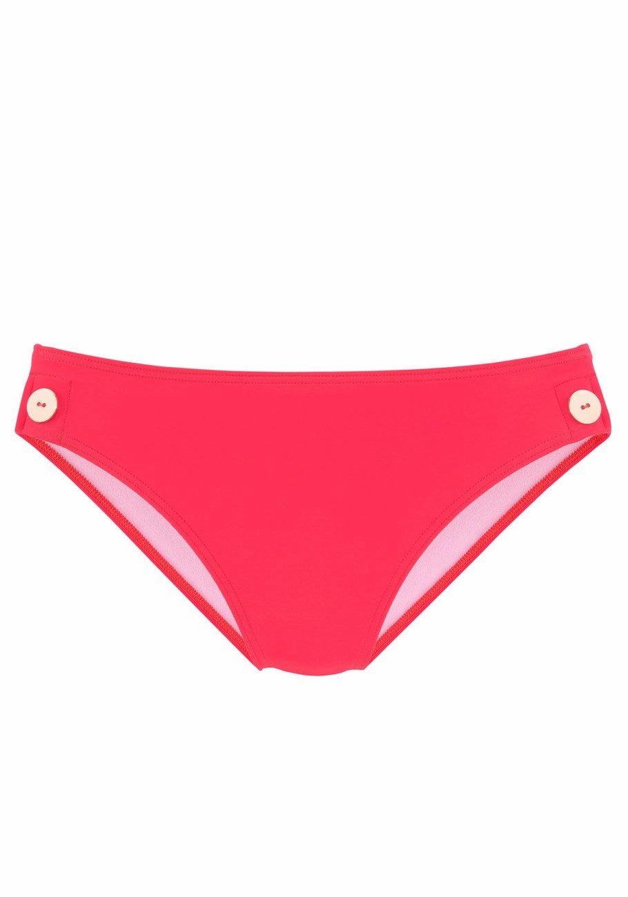LASCANA Women's Side Button Classic Bikini Bottom