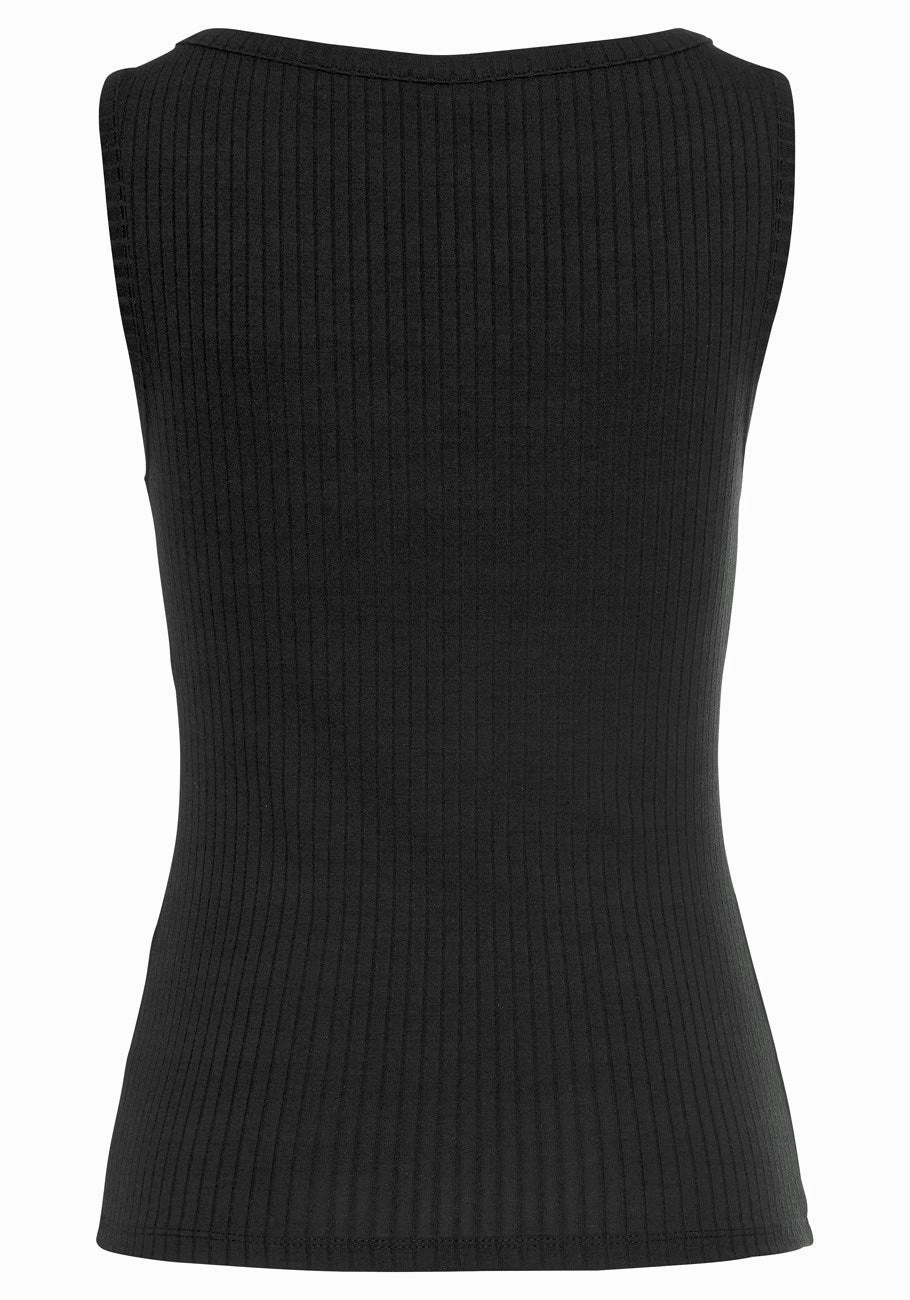 LASCANA Women's Sleeveless Button Detail Top