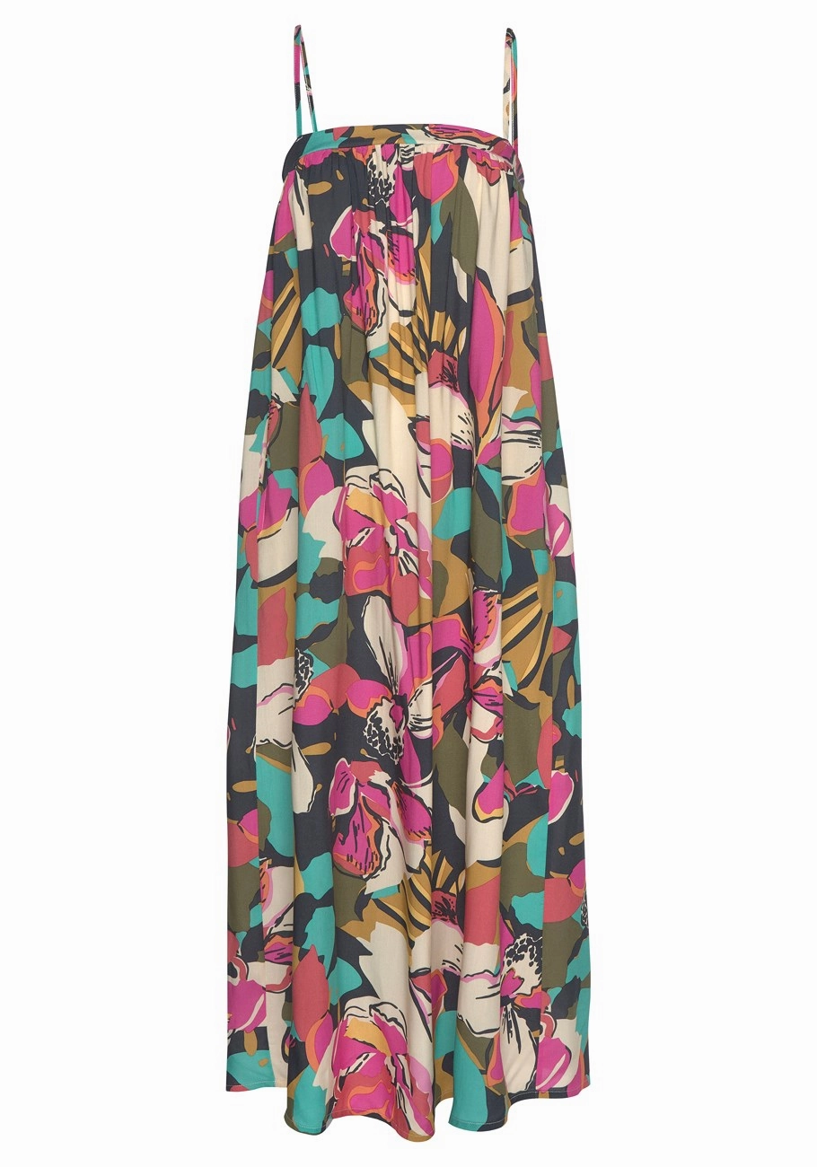LASCANA Women's Tropical Flowy Dress