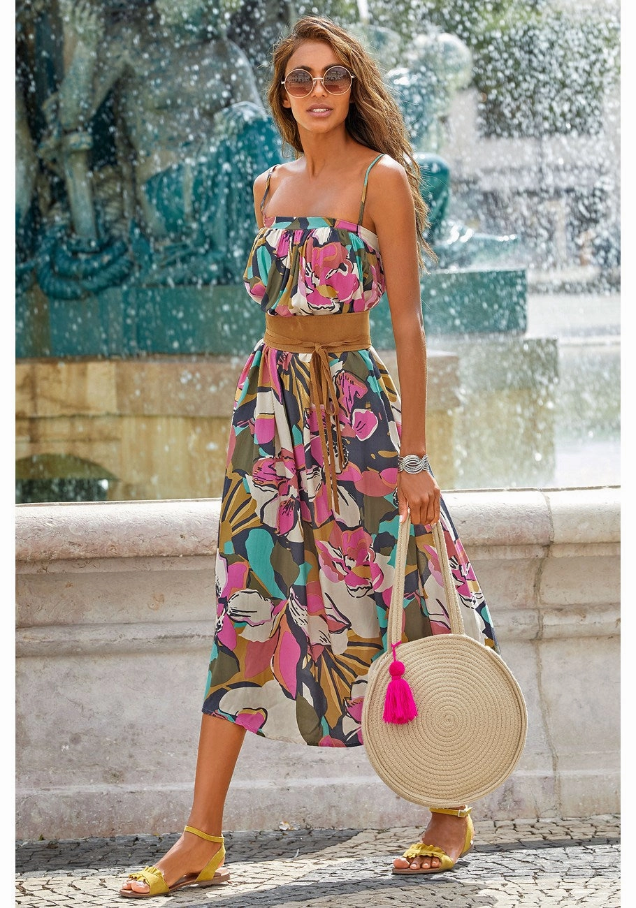 LASCANA Women's Tropical Flowy Dress