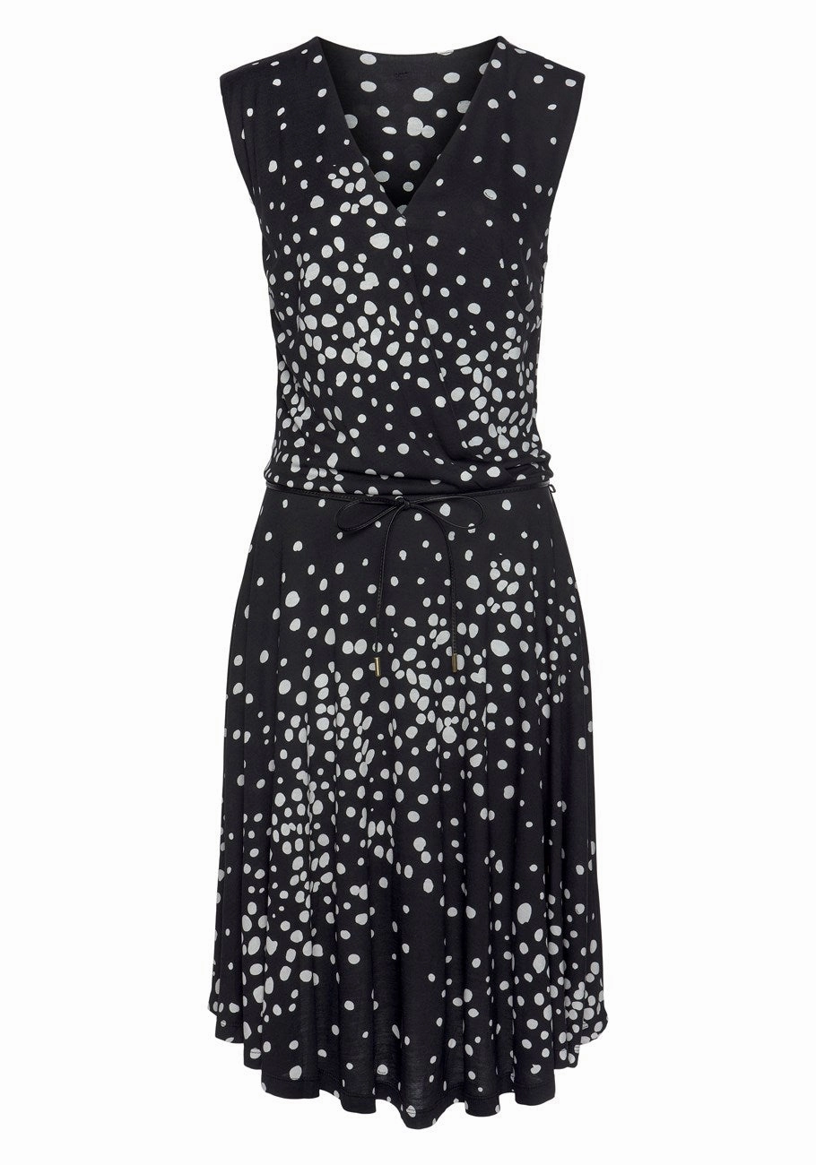 LASCANA Women's Wrap Look Printed Dress