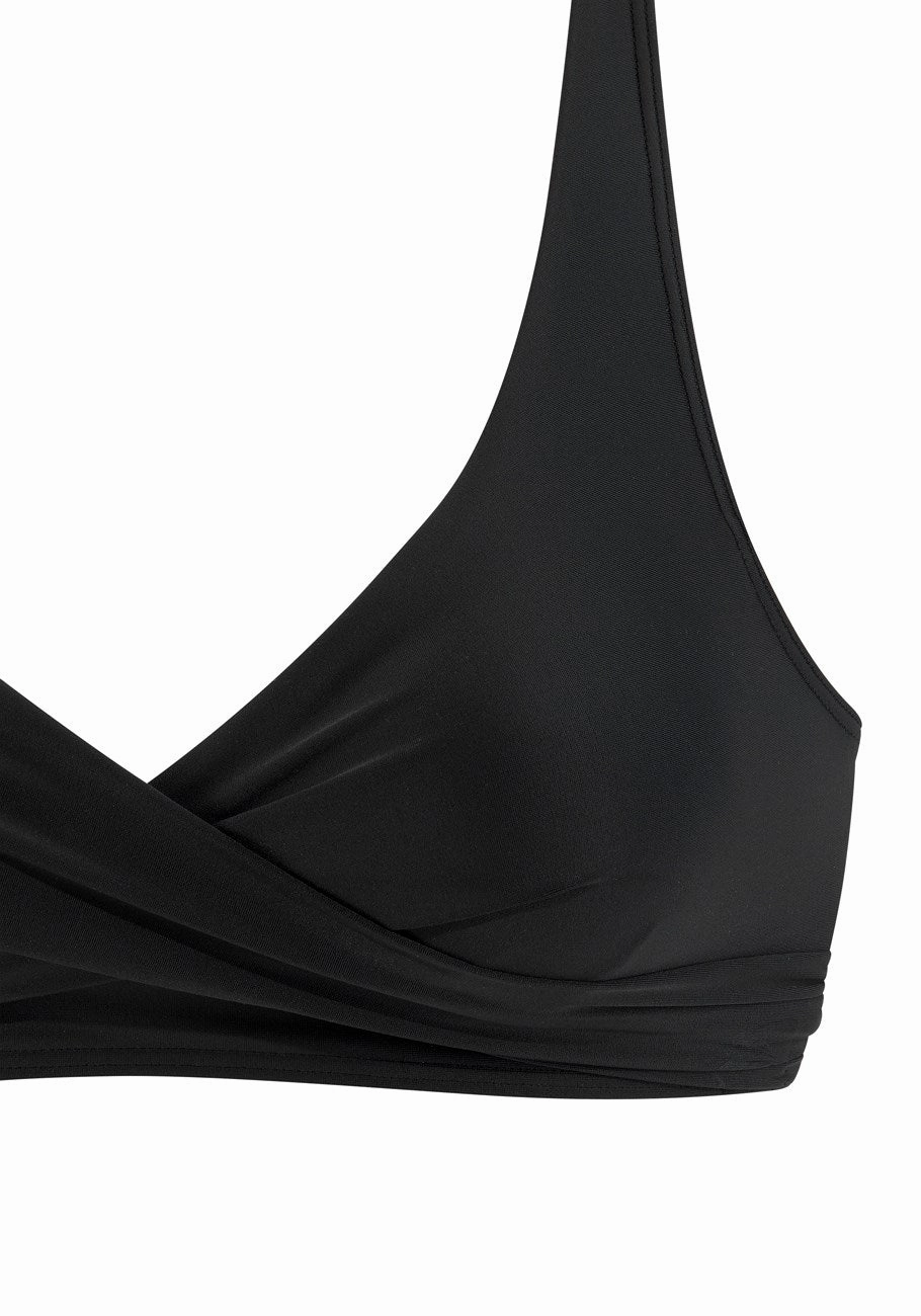 LASCANA Women's Wrap-Look Triangle Bikini Top