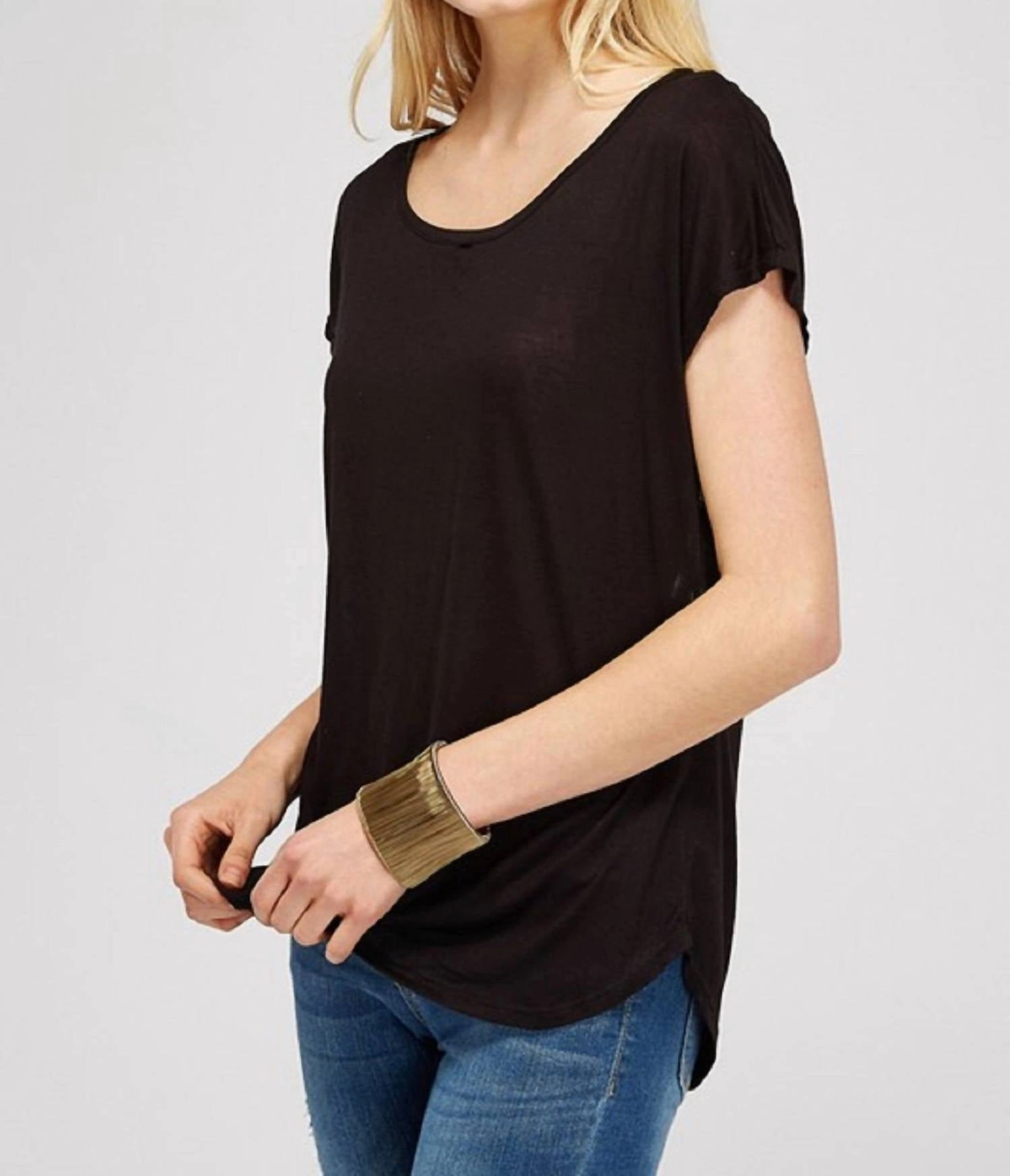 Laser Cut Heart Top In Black