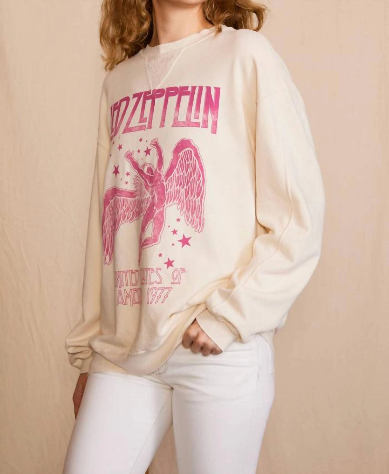 Led Zeppelin 1977 Star Struck Sweatshirt In Cream