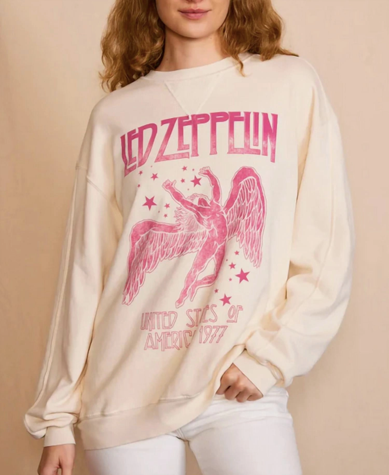 Led Zeppelin 1977 Star Struck Sweatshirt In Cream