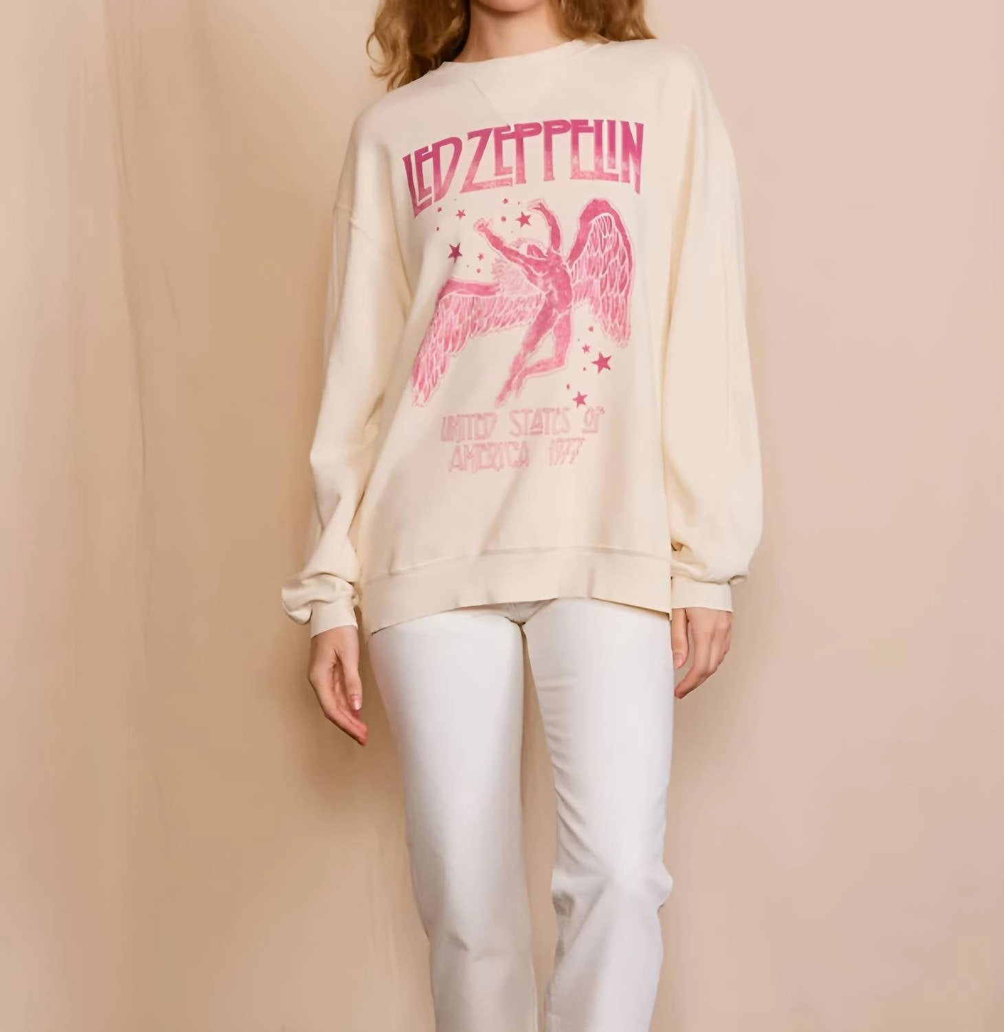Led Zeppelin 1977 Star Struck Sweatshirt In Cream