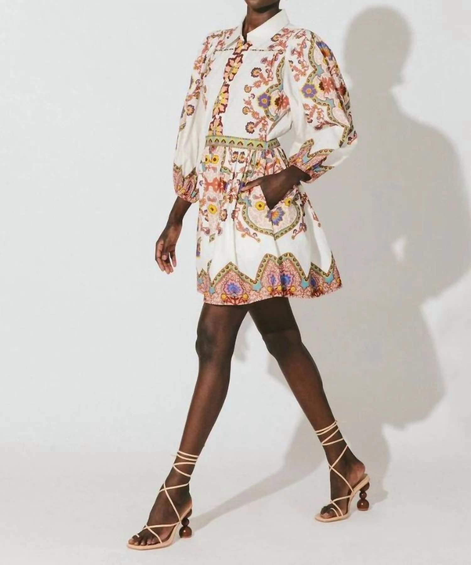 Leigh Mini Dress In Lagos Print