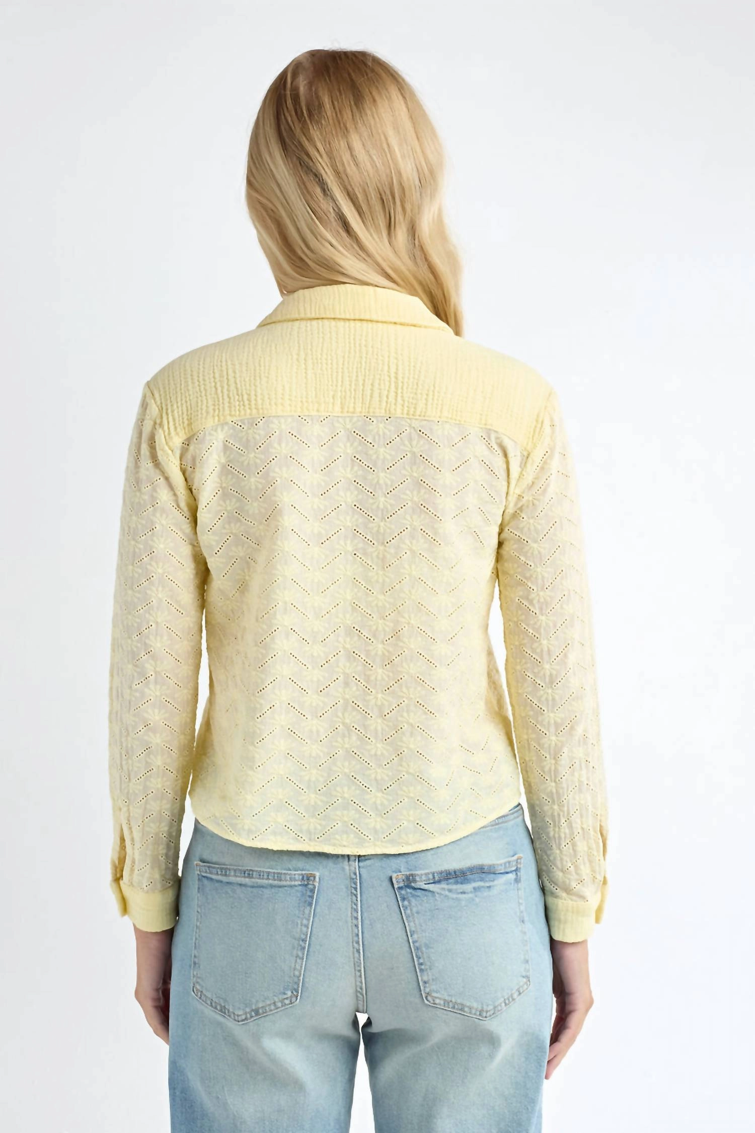 Lemonade Eyelet Top In Yellow