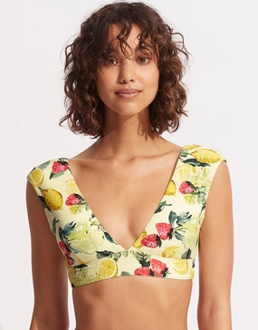Lemoncello Cap Sleeve Bikini Top - Lemoncello Swim Womens - swimsuits outlet