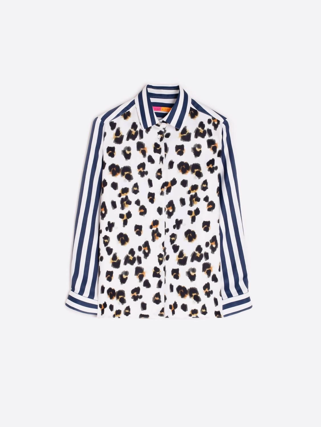 Leopard Print Top In White