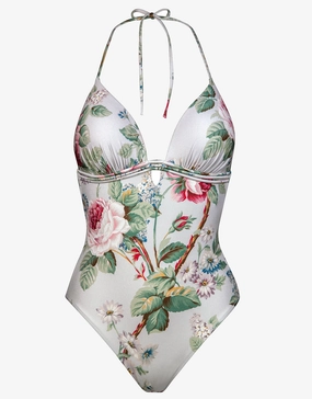 Liaison Halterneck Swimsuit - Silver Rose Maryan Mehlhorn - Maryan Mehlhorn dresses