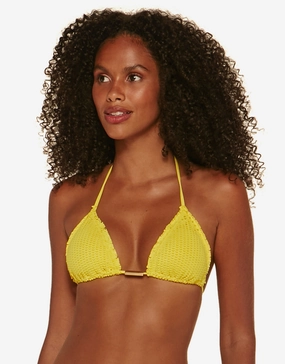 Light Scales Ripple Tri Bikini Top - Yellow Swim Womens - swimsuits outlet