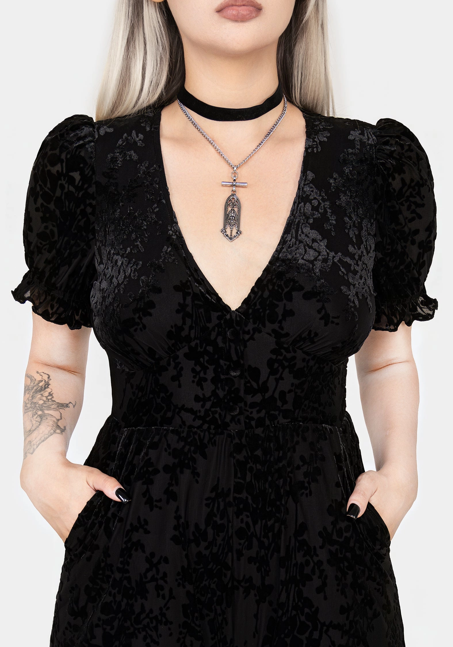 Lilias Devor Velour Mesh Jumpsuit