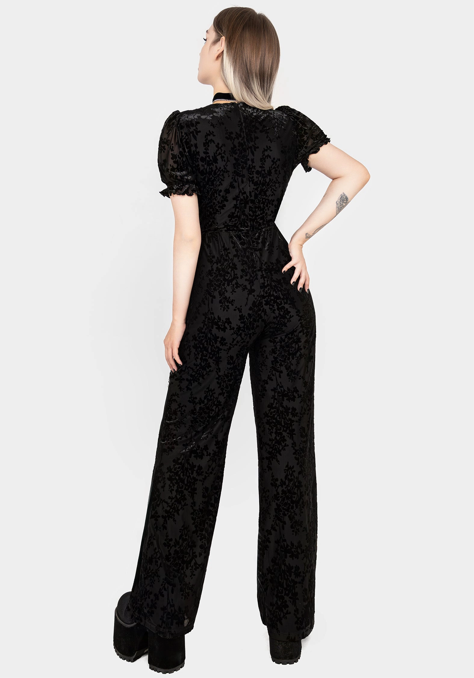 Lilias Devor Velour Mesh Jumpsuit