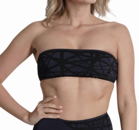 Lillian Strapless Bikini Top In Navy/black Swim Womens - ruched swimwear outlet