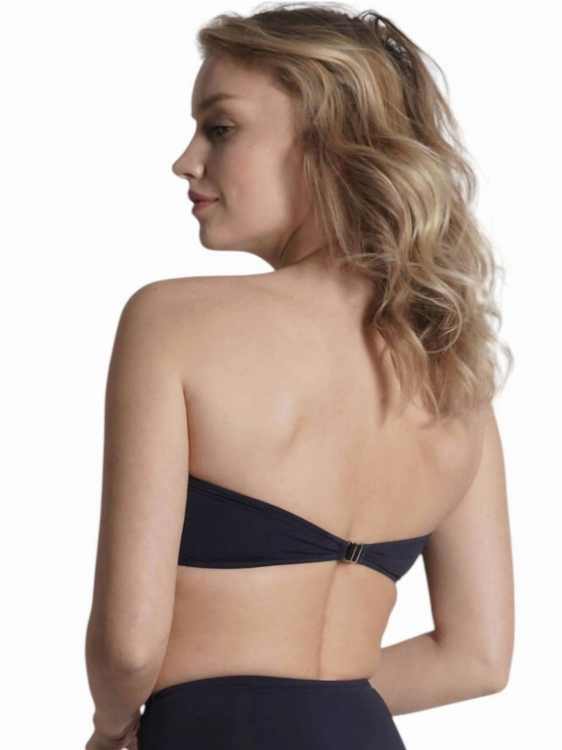 Lillian Strapless Bikini Top In Navy/black