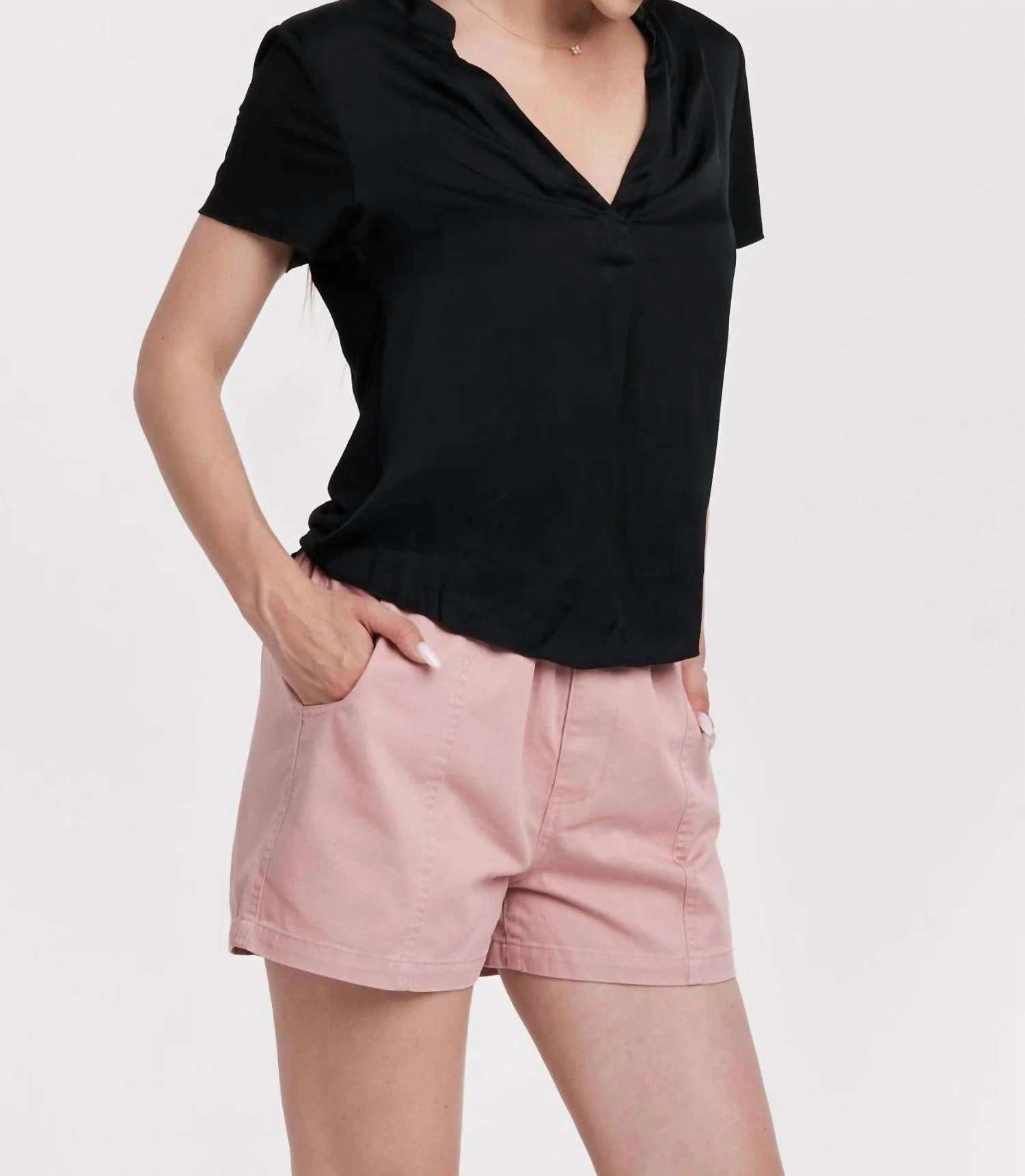 Lilo Mix Media Top In Black