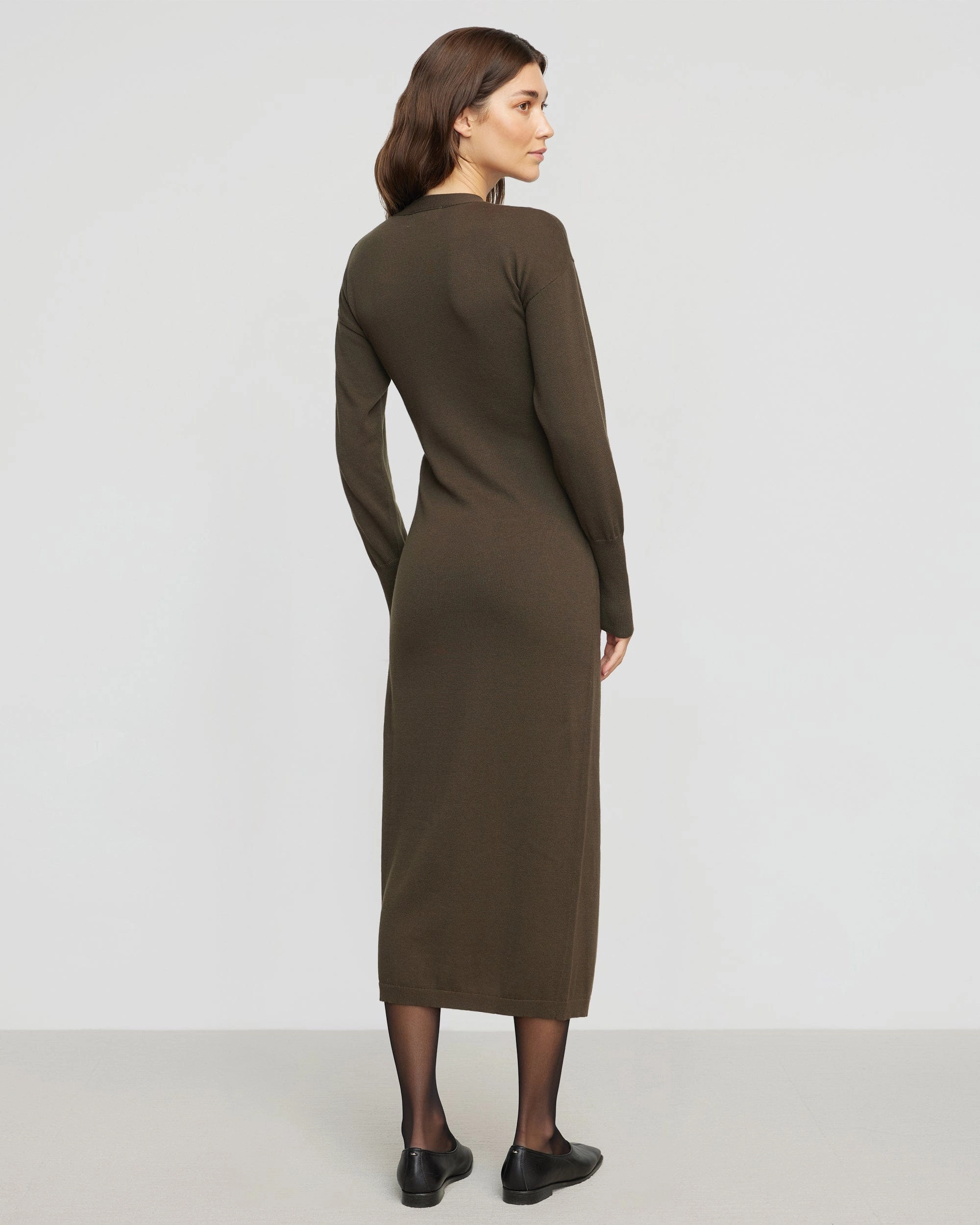 Linden Front-Wrap Sweater Dress