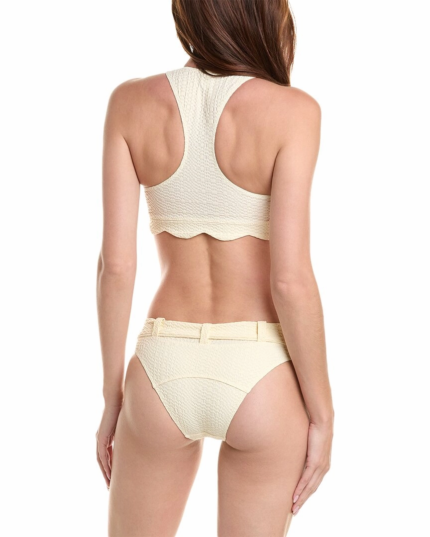 Lisa Marie Fernandez Scallop Low-Waist Belted 2pc Bikini Set