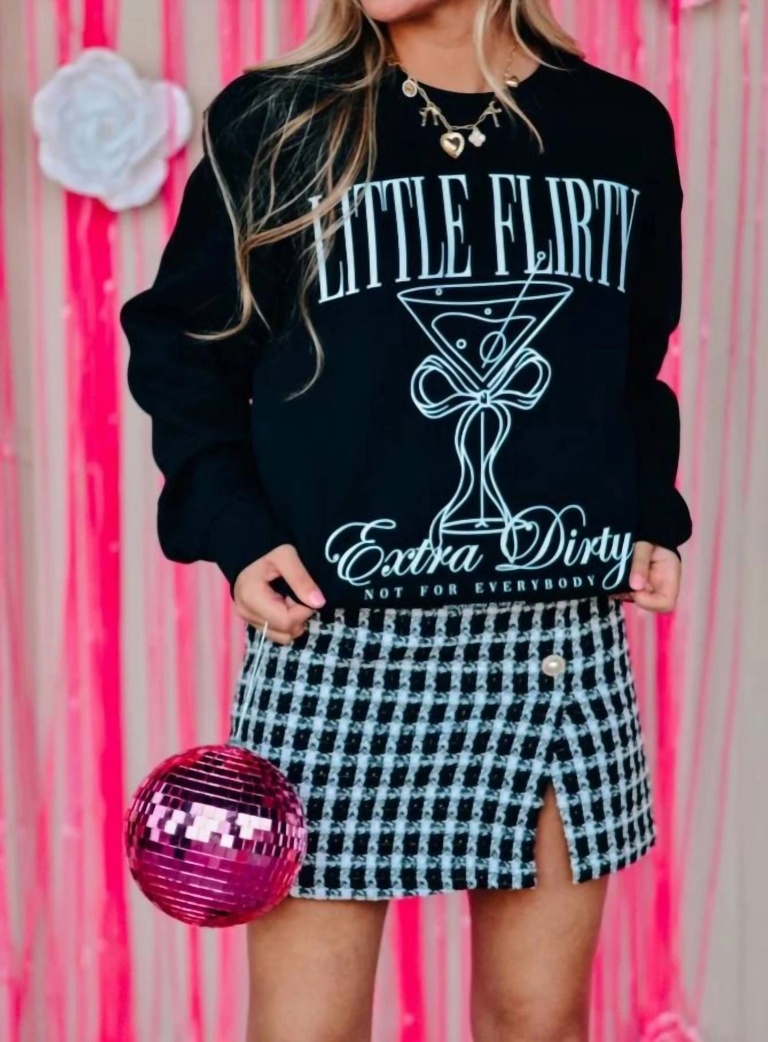 Little Flirty Extra Dirty Top In Black