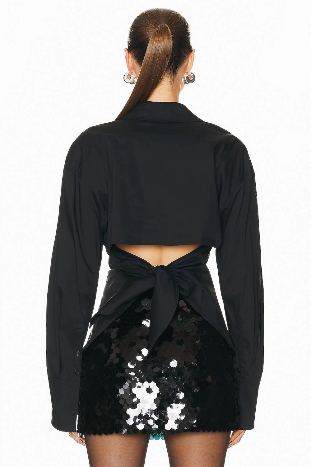Loch Poplin Button Up Shirt In Black